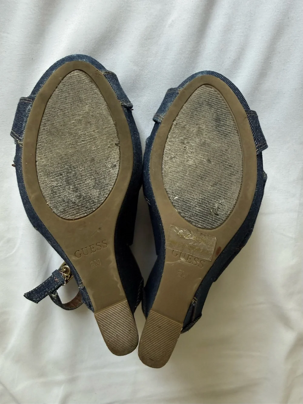 Guess Y2K Denim Wedge Slingback Wedges -